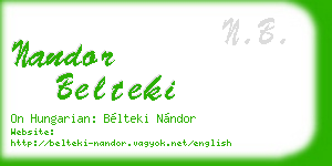nandor belteki business card