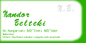 nandor belteki business card